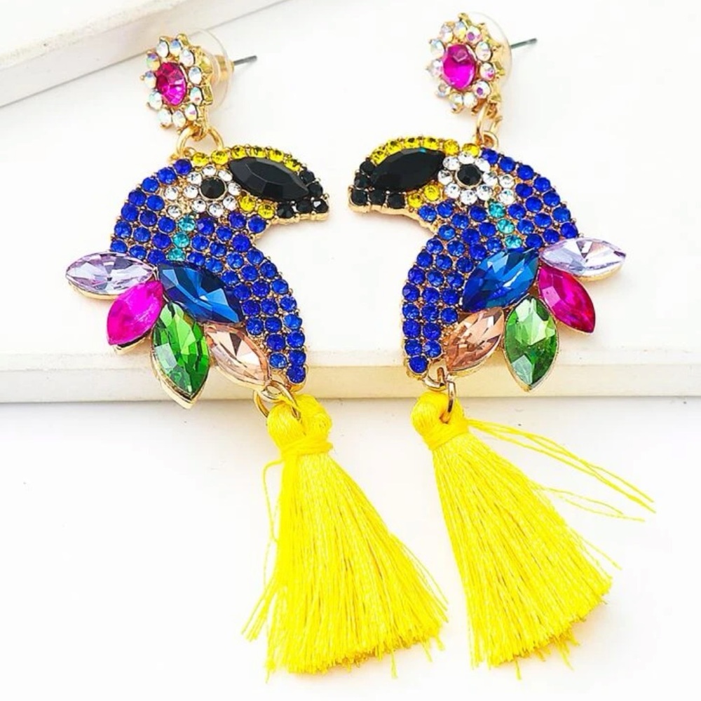 Parrot Tassel Earrings